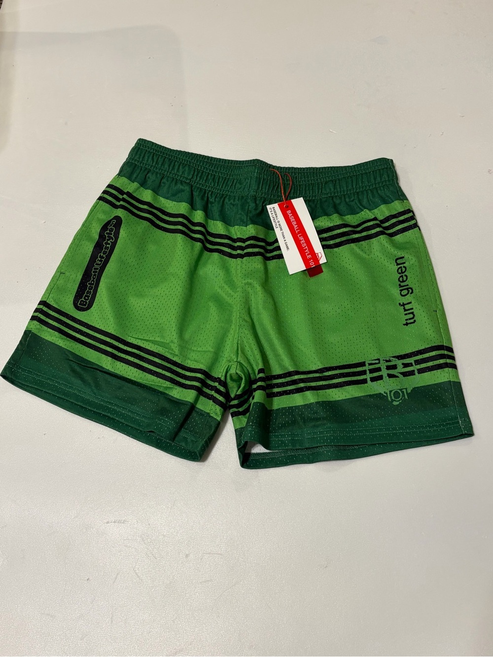 Baseball Lifestyle 101 Men’s Small Green Crayon Shorts Drawstring Liner BL101